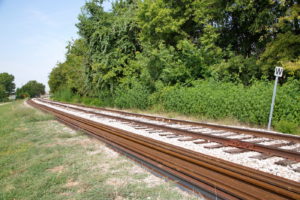 New TEXRail train track at Smithfield station