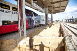 TEXRail track construction at T&P Station Fort Worth, Texas
