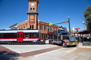 TEXRail Train unloading in Grapevine, Texas