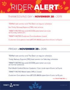 Thanksgiving Rider Alert