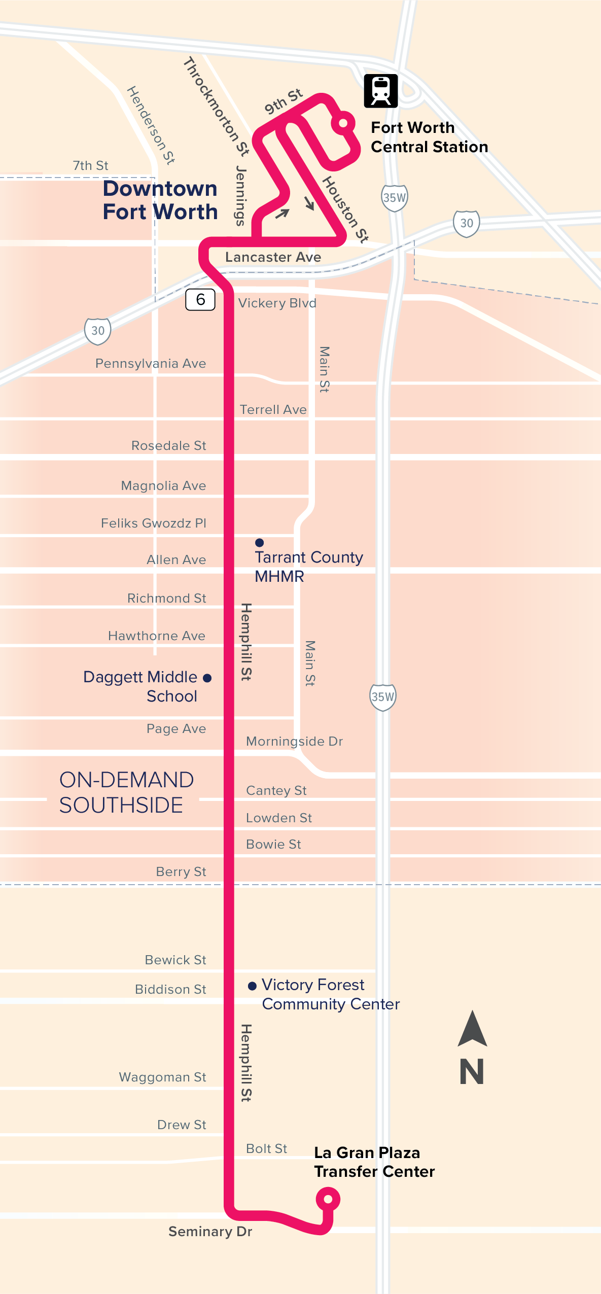 Linea Rosa Route Map